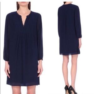 Diane Von Furstenberg Aria Tunic Navy Dress Size 0 100% rayon